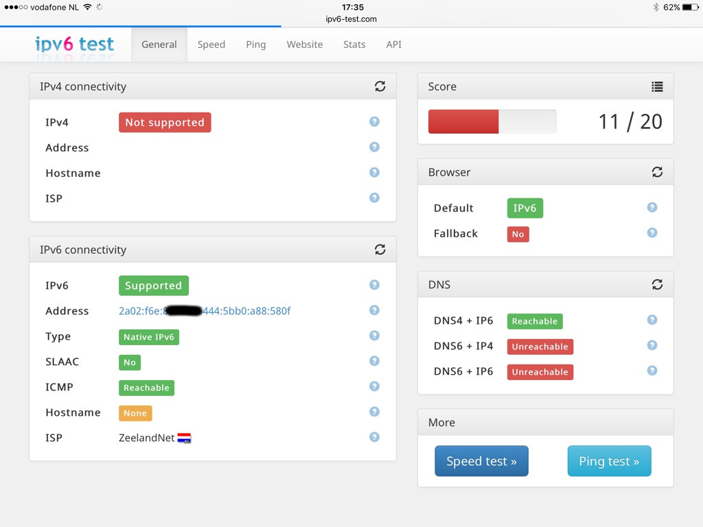 IPv6 test iOS 9.1